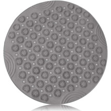 Halkfri badrumsmatta, PVC-badkarsmatta med massageyta, dräneringshål, maskintvättbar, grå, rund, 55 * 55 cm