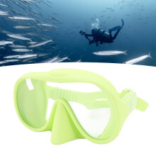 Faltbare Schwimmbrille mit Antibeschlag-Temperglas, grün, große Sicht