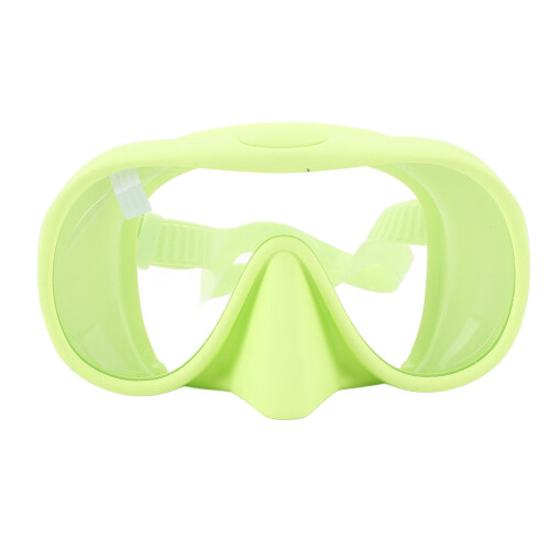 Faltbare Schwimmbrille mit Antibeschlag-Temperglas, grün, große Sicht 1