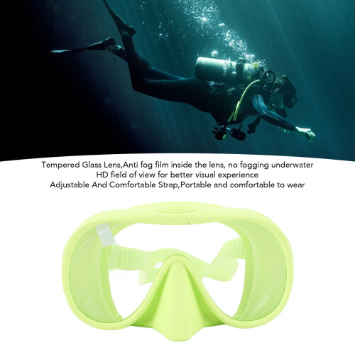 Faltbare Schwimmbrille mit Antibeschlag-Temperglas, grün, große Sicht 2