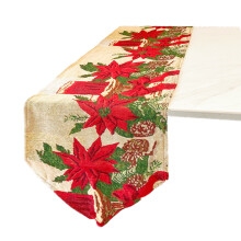 Șervețele de masă de Crăciun rezistente la pete pentru decorarea mesei de sufragerie, șemineu din material textil ușor de întreținut, cu