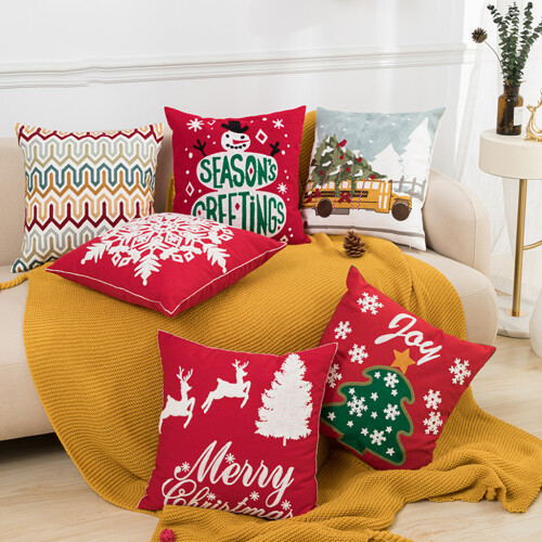 Vrolijk Kerstfeest Sierkussen voor Case Party Decor-Kerstauto 2