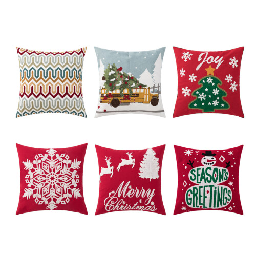 Vrolijk Kerstfeest Sierkussen voor Case Party Decor-Kerstauto 1