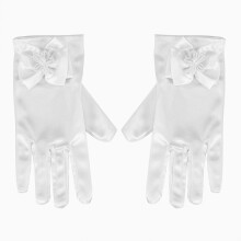 Rekbare handschoenen voor bloemenmeisjes, prinsessenhandschoenen met kralenversiering, satijnen handschoenen voor formele gelegenheden met