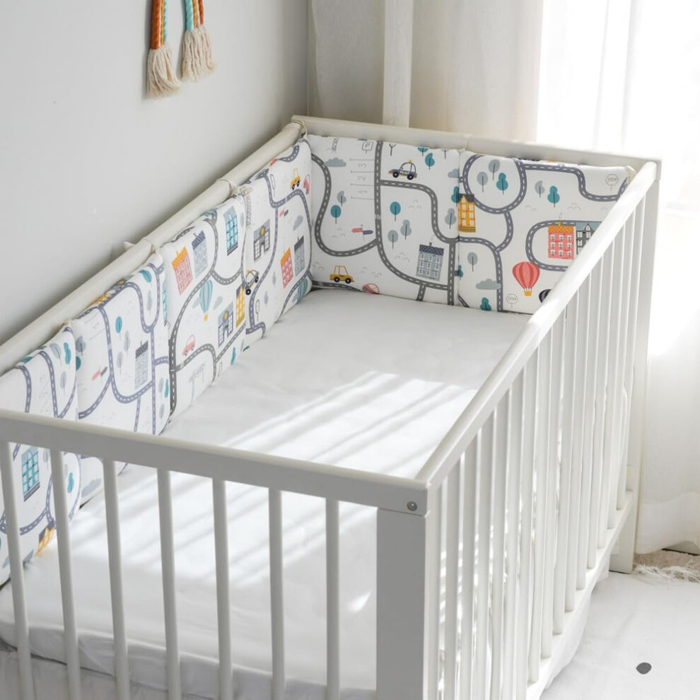 Bed Rail for Toddlers and Kids, Cot Liner Headboard Bumper, Padded Side Rails, AllRound Crib Rail Cover Breathable