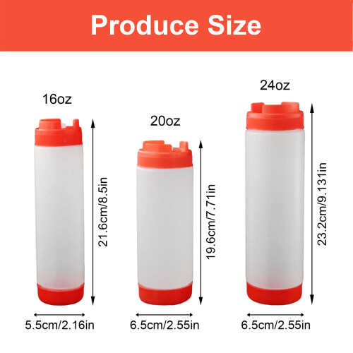 Kitchen and BBQ Essential Double Sided Sauce Bottle-Red 20oz 1