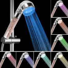 Double Filtration Design Shower Head, High Pressure Water Saving for a Refreshing Bath, Filtered LED Shower Head with Temperature Based LED Light for
