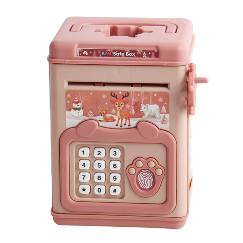 Kids Cash Box Children Fingerprint And Password Coin Cash-Pink 7755000241139