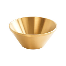 Double Wall Insulated Metal Soup Bowl Ice Cream-Gold 15cm