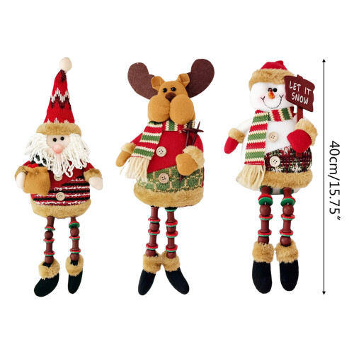 Weihnachtsschmuck, langbeiniger Elch,-Weihnachtsmann 1