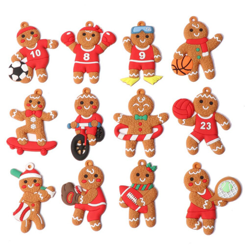12 Stück traditionelle Lebkuchenmann-Ornamente,-Set 2