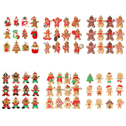 12 Stück traditionelle Lebkuchenmann-Ornamente,-Set 2 1