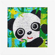 Decoración de pared para el hogar con diamantes acrílicos brillantes, kit de arte con diamantes para niños con marco de madera.
