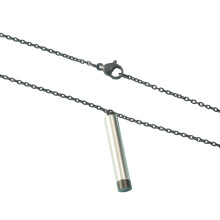 Robuste Edelstahl-Zylinder-Flaschen-Halskette, trendiges-Schwarz