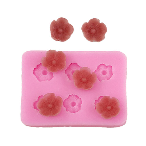 Multifunktionale Silikon-Bastelform in Blumenform,-Rosa 06