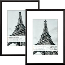Modern Picture Frame Set, Matted Frames In Sleek Black, Easy Wall Hanging With Secure Fixtures, Suitable For A4 Photos, Enhances Any Room Décor