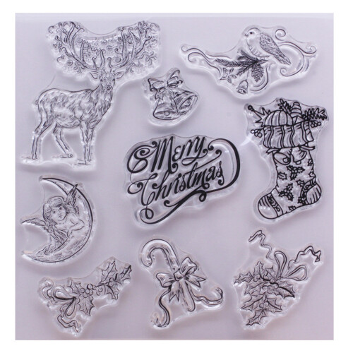 Joyeux Noël Silicone Clair Timbre Joint Carte Faisant Décoration