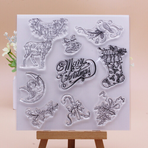 Joyeux Noël Silicone Clair Timbre Joint Carte Faisant Décoration 2
