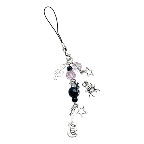 Modischer Gitarren-Anhänger, Handy-Kette,-Schwarz