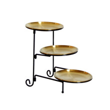 Three Layer Serving Tray for Snacks and Appetizers Elegant-gold