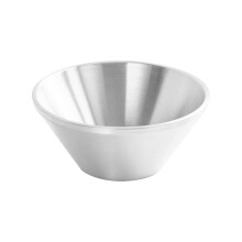 V Shape Mixing Salad Bowl Stainless Steels Dessert-silver 15cm