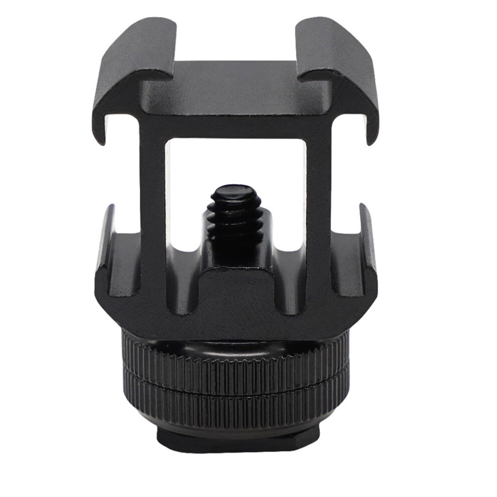 Triple Cold Shoe Mount, Double Hot Shoe Base Bracket, Metal Camera Accessory For Dslr And Mirrorless, Portable Bracket 9067246111106