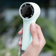Handgehaltener Turbo-Ventilator mit USB Type C, 5 Geschwindigkeitsstufen, 3000mAh, Hellgrün