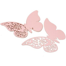 Elegant Graphics Fold Designs, Butterfly Cut Design Table Name Place Cards For Wedding Party Seating Home Decoration (PINK)