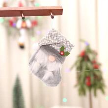 Christmas Stocking Plush Gnome Santa Xmas Hanging-Gray female