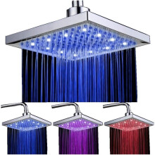 Luxury Led Light Shower Head, Water Flow Powered Led With Temperature Sensors, Brushed Nickel Finish For An Enchanting Rainfall Shower Experience In Y