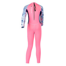 Kinderwasserdichtes Neoprenanzug 2,5 mm Vollkörper mit langen Ärmeln Pink Blau
