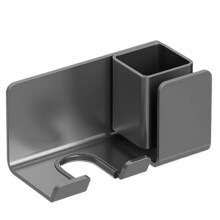 Hair Dryer Holder Aluminum Alloy Adhesive WallMounted Black For Bathroom Use Easy Installation And Removal