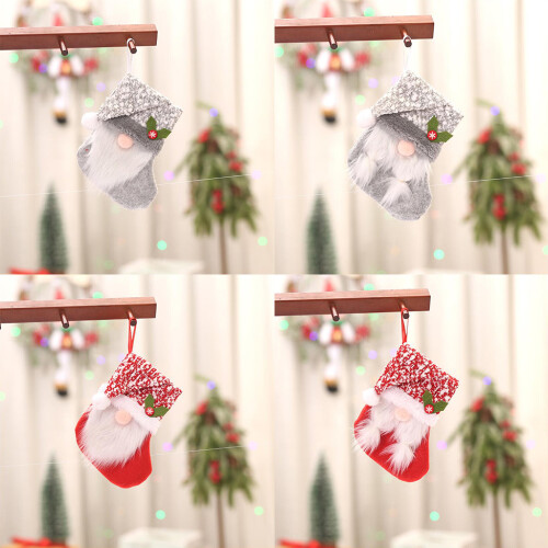 Weihnachtsstrumpf, Plüschzwerg, Weihnachtsmann,-Grauer Mann 1