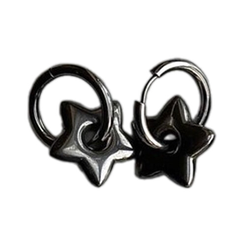 Stilvolle Edelstahl-Ohrringe,-Stern