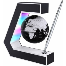 Globo galleggiante a levitazione magnetica a forma di C con motivo trasparente, decorazione da scrivania con design portatile e tecnologia di