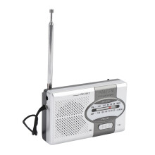 Tragbares FM/AM-Radio mit Kopfhöreranschluss, Silber-Grau