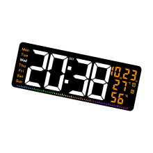 LED-Uhr mit Zeit-, Datums-, Alarm- und Temperaturanzeige.-Orange