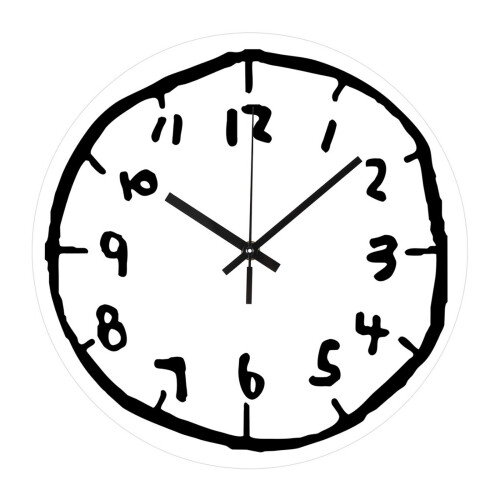 Elegant Graffitis Styles Wall Clock Quiet Movement for-White