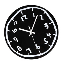 Minimalists Graffitis Number Wall Clock Acrylic Silents-Black