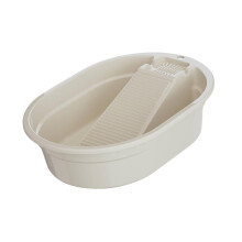 Washboard Sink Portable MultiFunction Laundry Sink For Hand Washing Clothes In Dormitory Or Home Use White