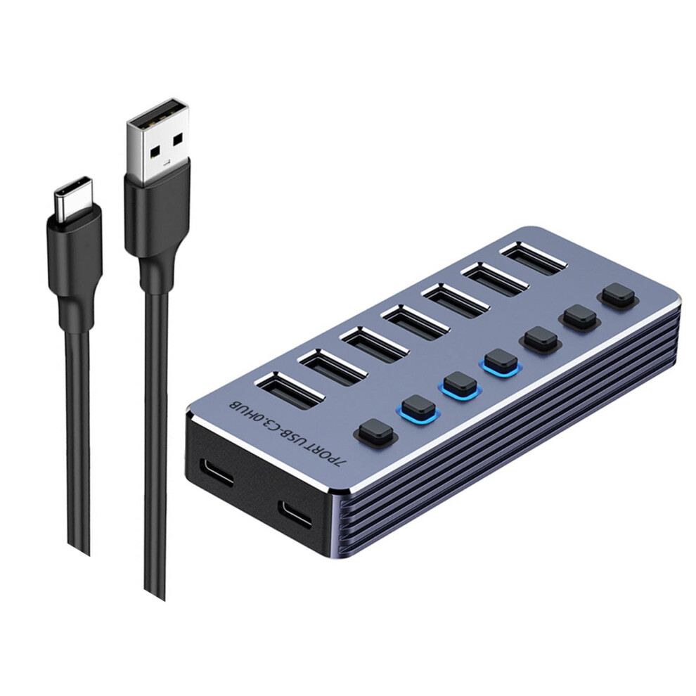 Aluminum Usb 3.0 Docking Station 4Port 7Port 10Port Power Management Charging Data Transfer 9067246111458