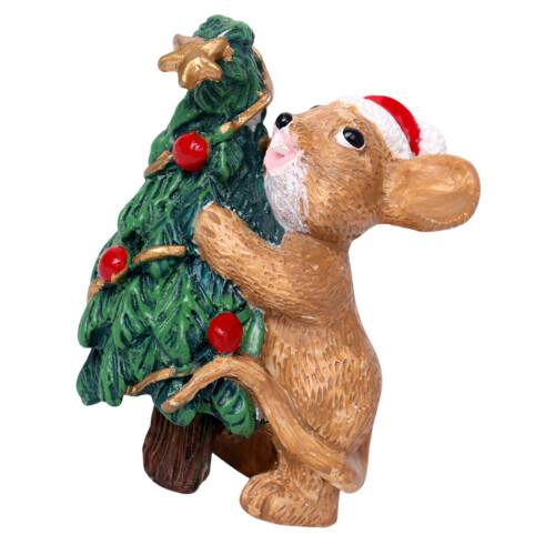 Meticulously Mouse Christmas Resin Mouse-tree hugging mouse