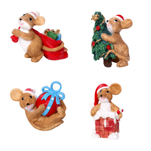 Meticulously Mouse Christmas Resin Mouse-tree hugging mouse 1