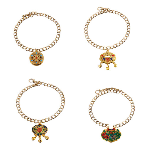 4pcs Traditional Pet Pendants Longevities Lock Regulable-L