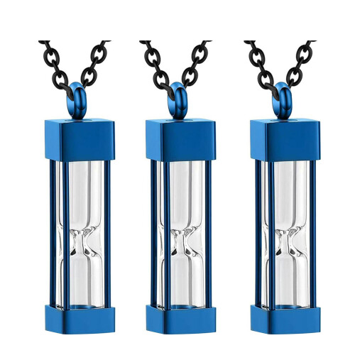 3pcs Bottle Shape Keepsakes Pendants Jewelry Funeral-Blue