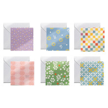 God plass til å skrive inni fargerike 11*11 cm kort, egnet for barn, voksne, menn og kvinner, 6 design inkludert, leveres med 24 konvolutter,
