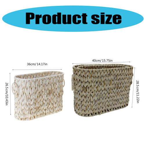 Sturdy Wicker Imitation Storage Basket for Bathroom-grey S 1