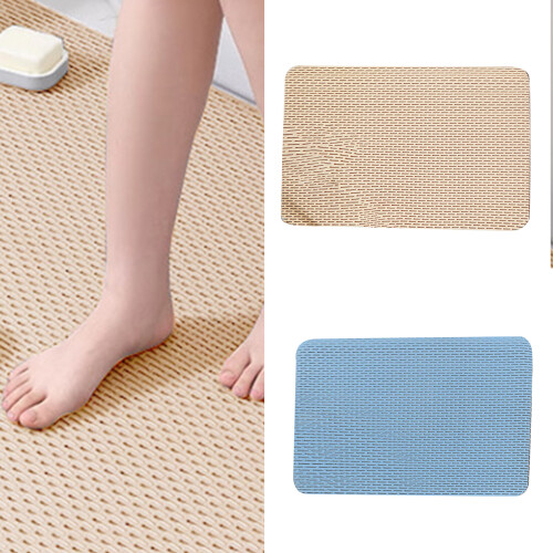 Shower Mat Protective PVC Bath Mat for Slip-light blue Style 4 2