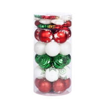 Shatterproof Christmas Ornaments, Hanging Tree Decorations for Indoor Outdoor Hanging, Eco-Friendly Plastic Red and White Baubles for Holiday Party De