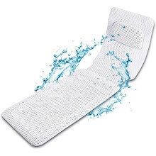 Kylpyammetyyny imukupeilla, hengittävä verkkokankainen kylpymatto, ergonominen muotoilu ja sisäänrakennettu tyyny, konepestävä koko kehon